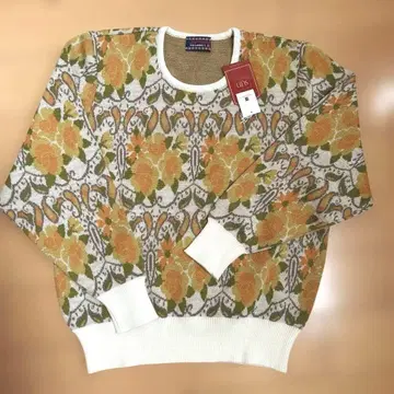 JACQUARD 플라워 패턴 긴팔 니트 L