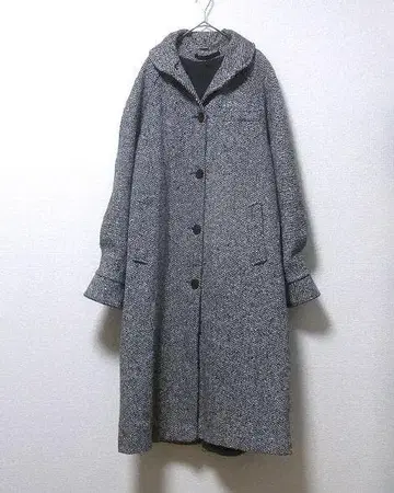 USA제 빈티지 ILGWU 헤링본 트위드 코트