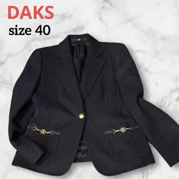 새상품급 [ DAKS ] 골드 버튼 자카드 자켓 울 참 40