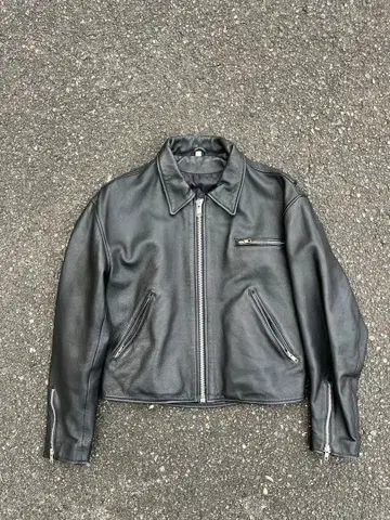 80s 싱글 라이더 자켓 소가죽
