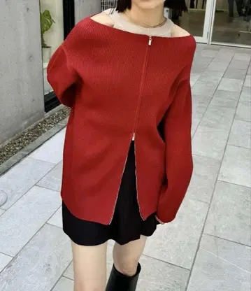 새상품 [ mystic ] 오프숄더 ZIP 가디건 mystic 가디건