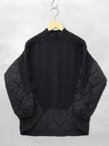 파시오네 피셔맨 니트 절개 퀼팅 충전솜 풀오버 38