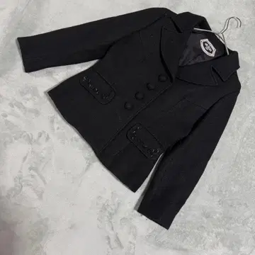 고품질 MARLENDAM ITAY 울 혼방 자켓 비즈 장식 블랙