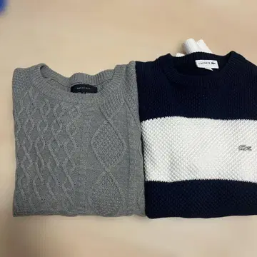 남성용 니트 세트 SHIPS 그레이 니트 M LACOSTE 스트라이프 S