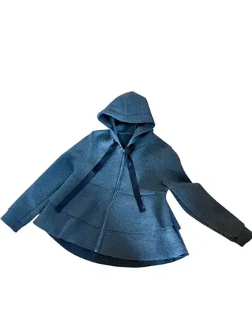 플레어 실루엣 후드 부착 파카 본딩