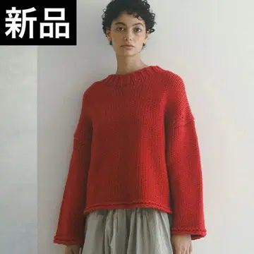 [ ETRE TOKYO ] 벌키얀 핸드니트 풀오버 - RED