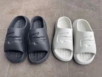 라코스테 페어 샌들 블랙&화이트 [개별 판매도 가능]