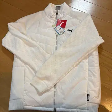 PUMA 절개 패드 풀 지퍼 자켓 L 화이트