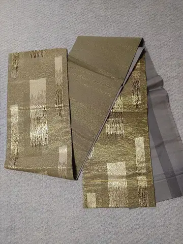 골드 계열 나무 무늬 후쿠로 오비