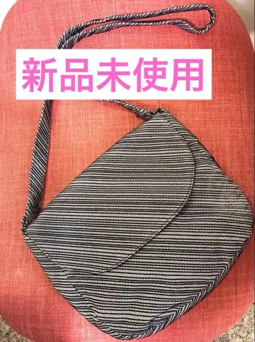 핸드메이드 흑백 스트라이프 숄더백