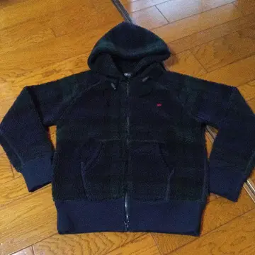 짐플렉스 후드 부착 보아 후드티 사이즈 14 네이비 그린 체크