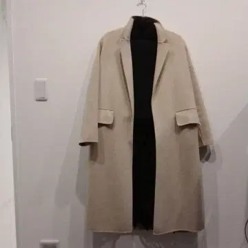 베이지 롱 코트 벨트 포함