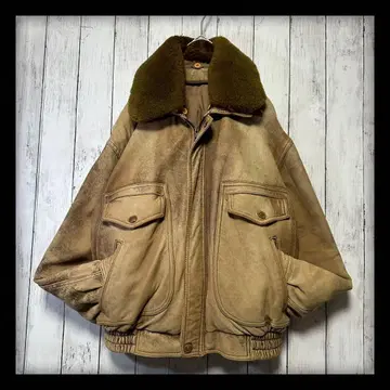 [ 빈티지 G1 가죽 플라이트 자켓 ] 오니 페이드 보로 양가죽 L 상당