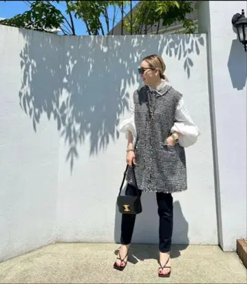 girlish 걸리쉬 글렌체크 트위드 베스트