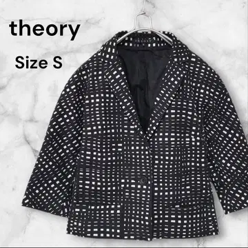 띠어리 숏 기장 체크 테일러드 자켓