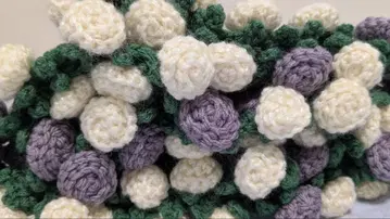 핸드메이드 말린 장미 부케 담요 무릎담요