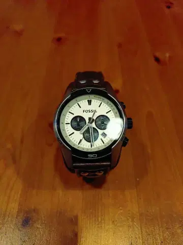 FOSSIL 손목시계 크로노그래프 가죽 벨트