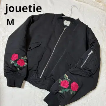 [ jouetie ] 쥬에티 MA-1 블루종 장미 자수 퀼팅 Y2K