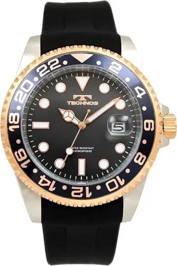 [테크노스] 손목시계 데이트 100주년 모델 T6C28PB 남성용 블랙