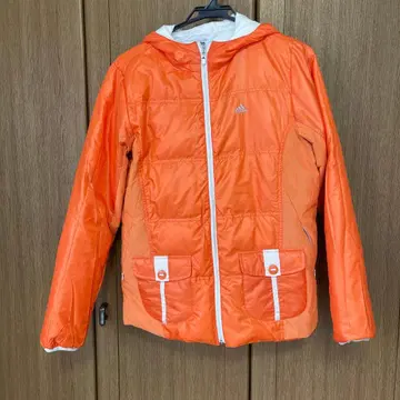adidas 후드 부착 다운 자켓 L 사이즈 오렌지