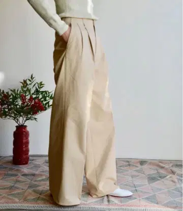 새상품급 AURALEE FINX CHINO TUCK WIDE PANTS