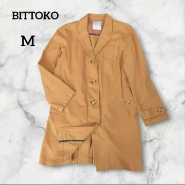 비트코 트렌치코트 오렌지 버튼 포함 면 100% M