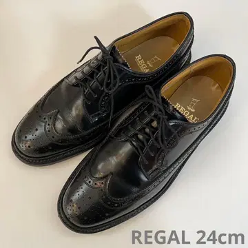REGAL 블랙 윙 칩 신발 24cm(25-26cm 상당)