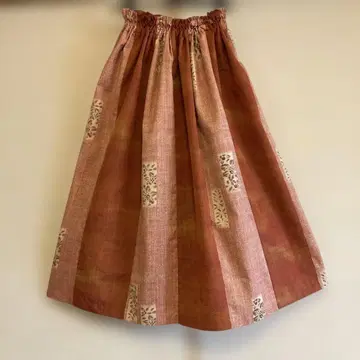 순수 실크 명주 옷감 새상품 2종 풍성한 개더 스커트 핸드메이드