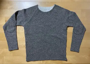 quadro 크루넥 니트 엘보 배치 부착