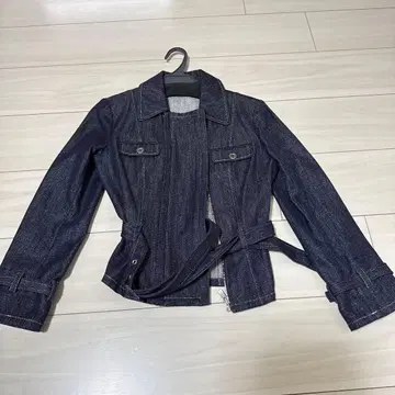 Harrods 코튼 실크 데님 자켓 허리 벨트 포함