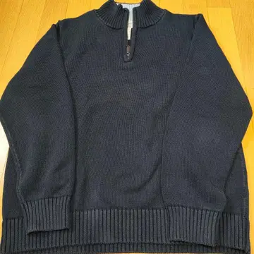 L.L.Bean 하프 지퍼 코튼 니트 블랙 L 사이즈