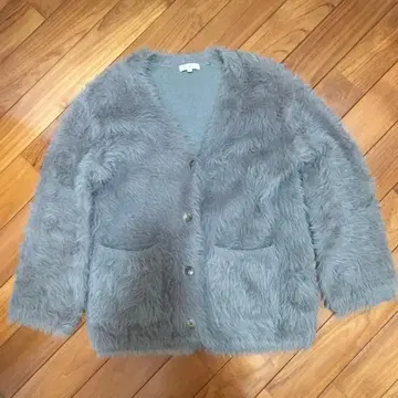 PLST 퍼 긴팔 가디건