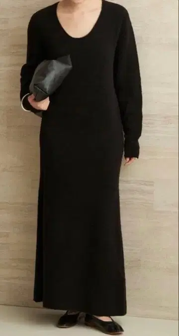 [새상품] plage 블랙 롱 니트 원피스