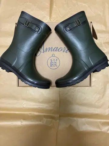 Amaort 여성용 레인부츠 카키 LL 25cm 이염 있음