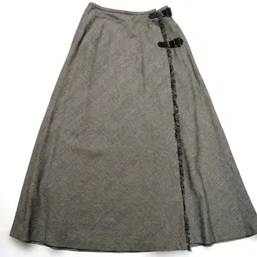 글렌체크 패턴 랩 스커트 카네코 이사오