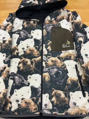 [새상품급] go slow caravan 플리스 자켓 곰 무늬 사이즈 3