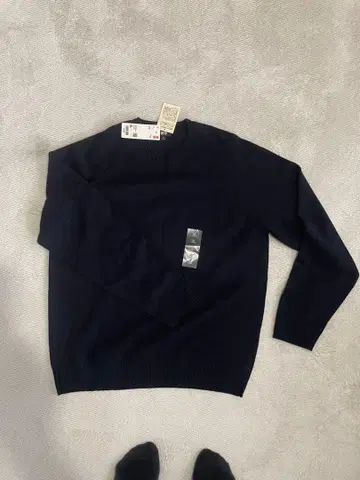 프리미엄 램스울 크루넥 스웨터 네이비 XL