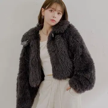 chico 치코 아우터 푸들 코트 차콜 그레이