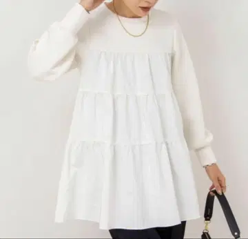 노리즈 워셔블 티어드 절개 던보루 풀오버 티셔츠