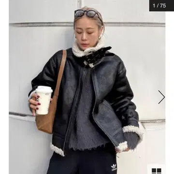 Ungrid 무스탕 코트 자켓 M 블랙