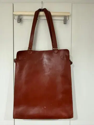 GLEANINGAL 브라운 가죽 토트백