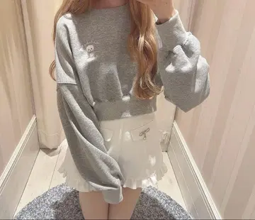 evelyn 고양이 맨투맨 그레이