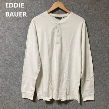 EDDIE BAUER 화이트 헨리넥 긴팔 셔츠