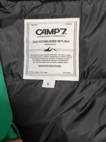 CAMP 7 그린 다운 자켓 L