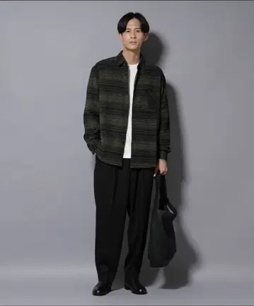 2025AW 나노 유니버스 와이드 2턱 테이퍼드 팬츠 L 블랙