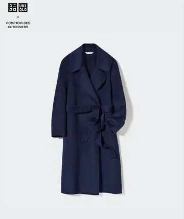 유니클로 콩트와르 데코토니에 더블 페이스 랩 코트