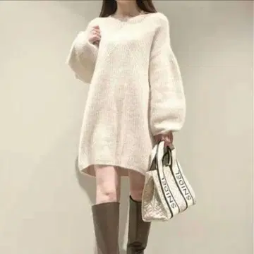 [새상품급] SNIDEL 라쿤 미니 니트 원피스