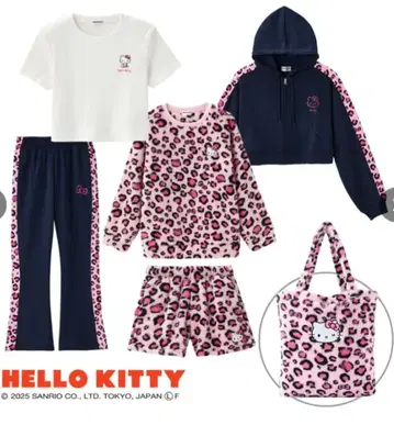 해피백 헬로키티 6세트 레오파드 무늬 핑크 L
