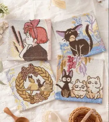 지브리 마녀 배달부 키키 고블랑 직조 코스터 4개 세트