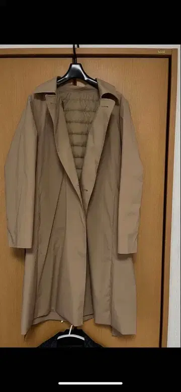 베이지 다운 라이너 세트 트렌치코트 F